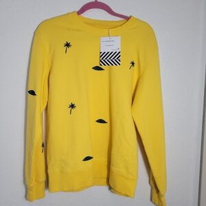 Free People x Sandrine Rose Eye Palm Tree Embroidered Sweatshirt Size S